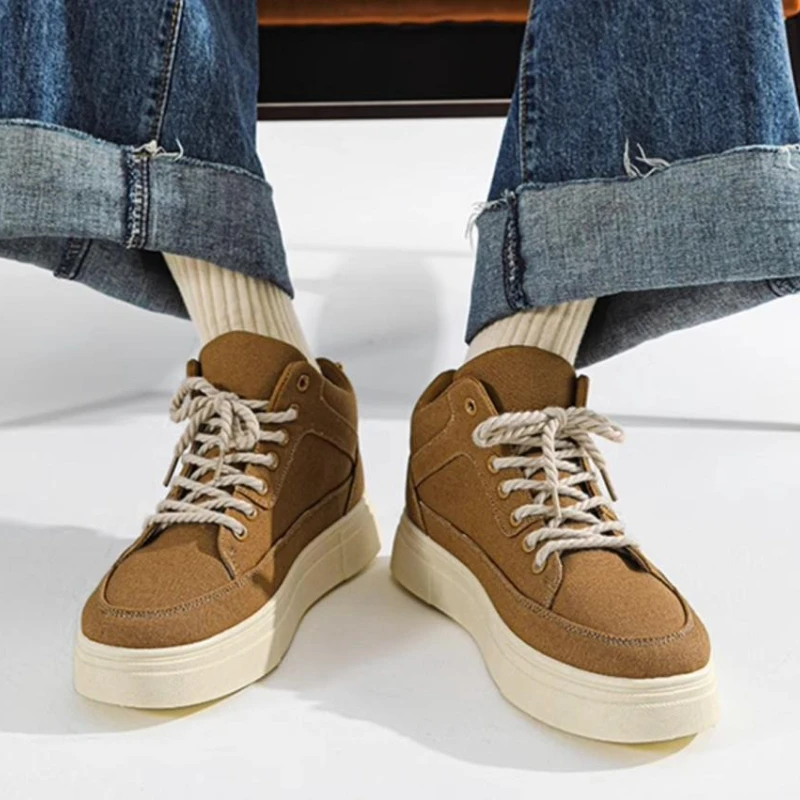 Men'S Shoes With Height Increase - Thick Sole Height Increasing High Top
