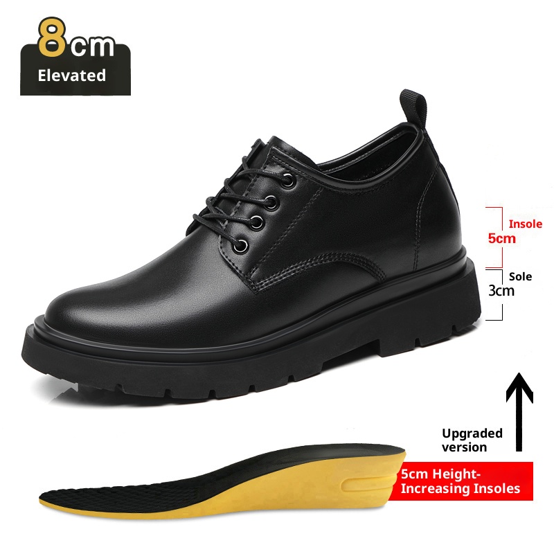 Men'S Shoes With Height Increase - 3CM/6CM/8CM Height Increase Shoes Men Cow