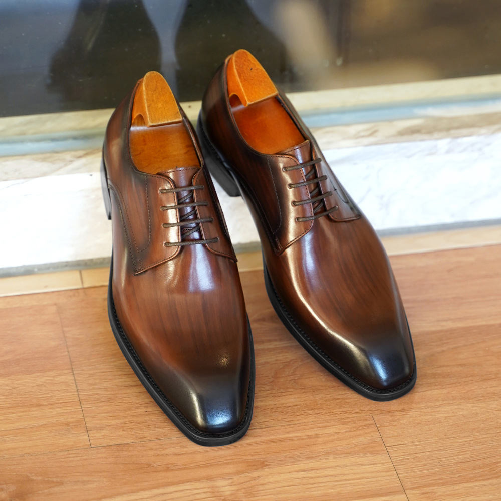 Monk Strap Shoe - Men's Business Casual Shoes Distressed Wood