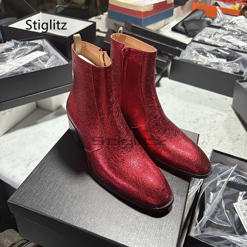 Red Genuine Leather Chelsea Bo - Men Shoes Size 11 recension och pris