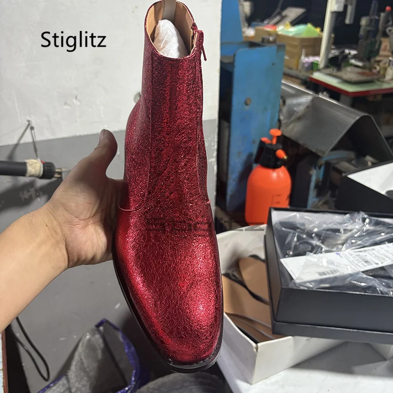 Red Genuine Leather Chelsea Bo - Men Shoes Size 11 recension och pris