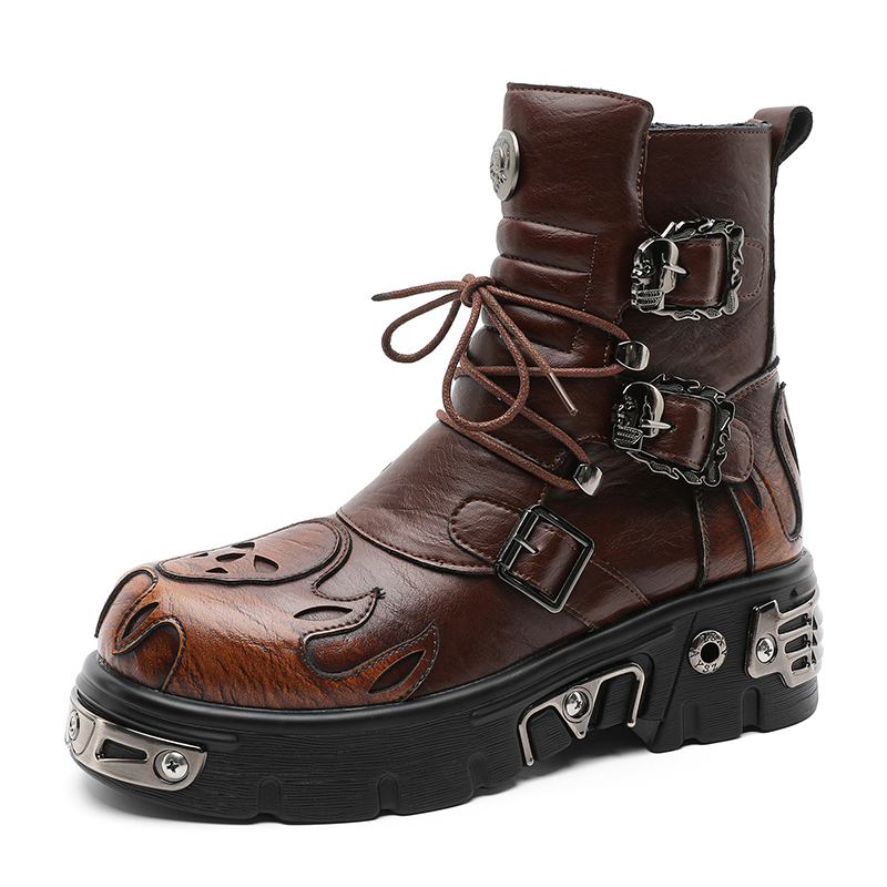 Punk Style Retro Cool Skull Fl - Men'S Shoes With Height Increase recension och pris