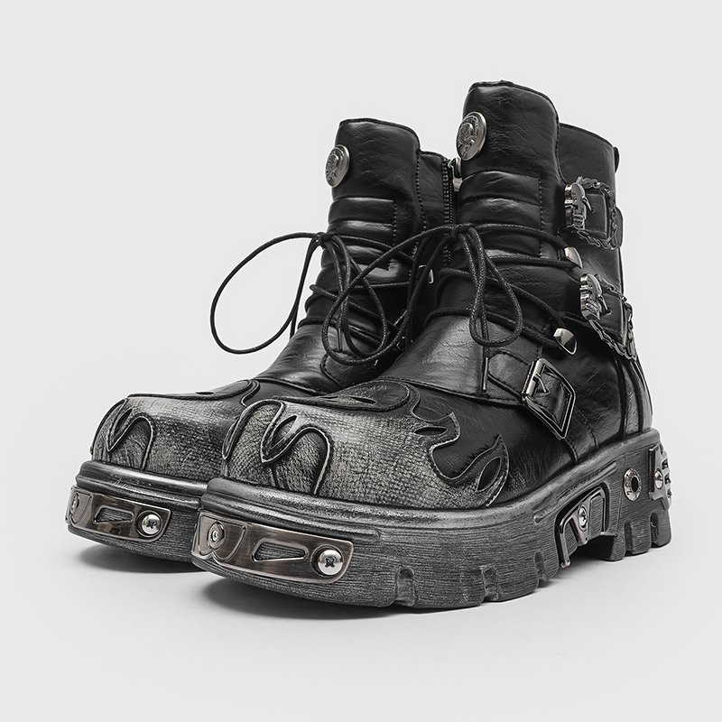 Punk Style Retro Cool Skull Fl - Men'S Shoes With Height Increase recension och pris