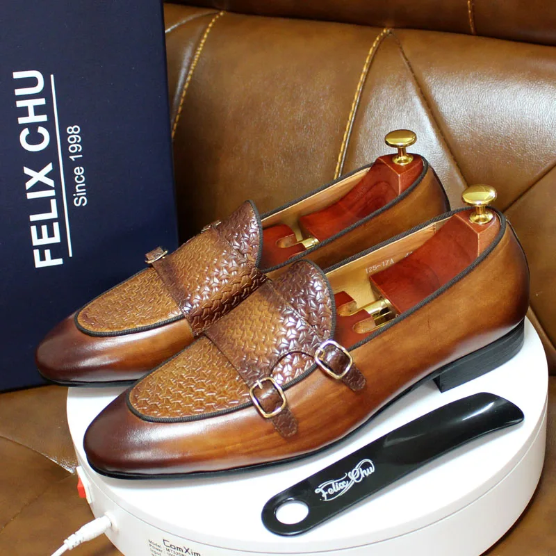 Men's Genuine Leather Loafers  - Monk Strap Shoe recension och pris