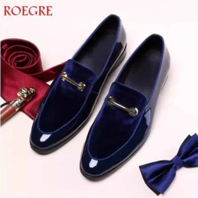 Mens Formal Navy Blue Velvet P - Monk Strap Shoe recension och pris