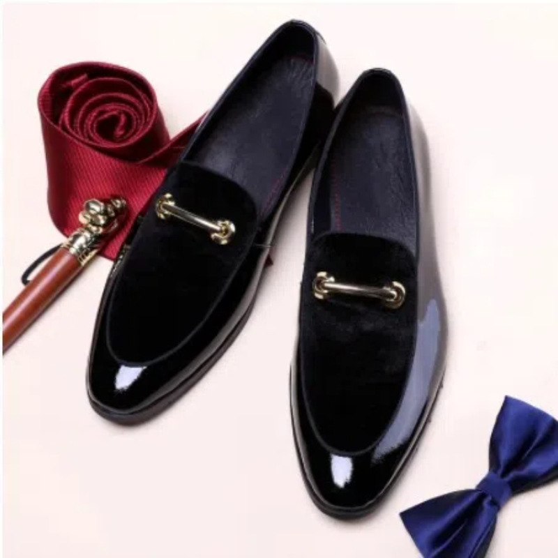 Mens Formal Navy Blue Velvet P - Monk Strap Shoe recension och pris