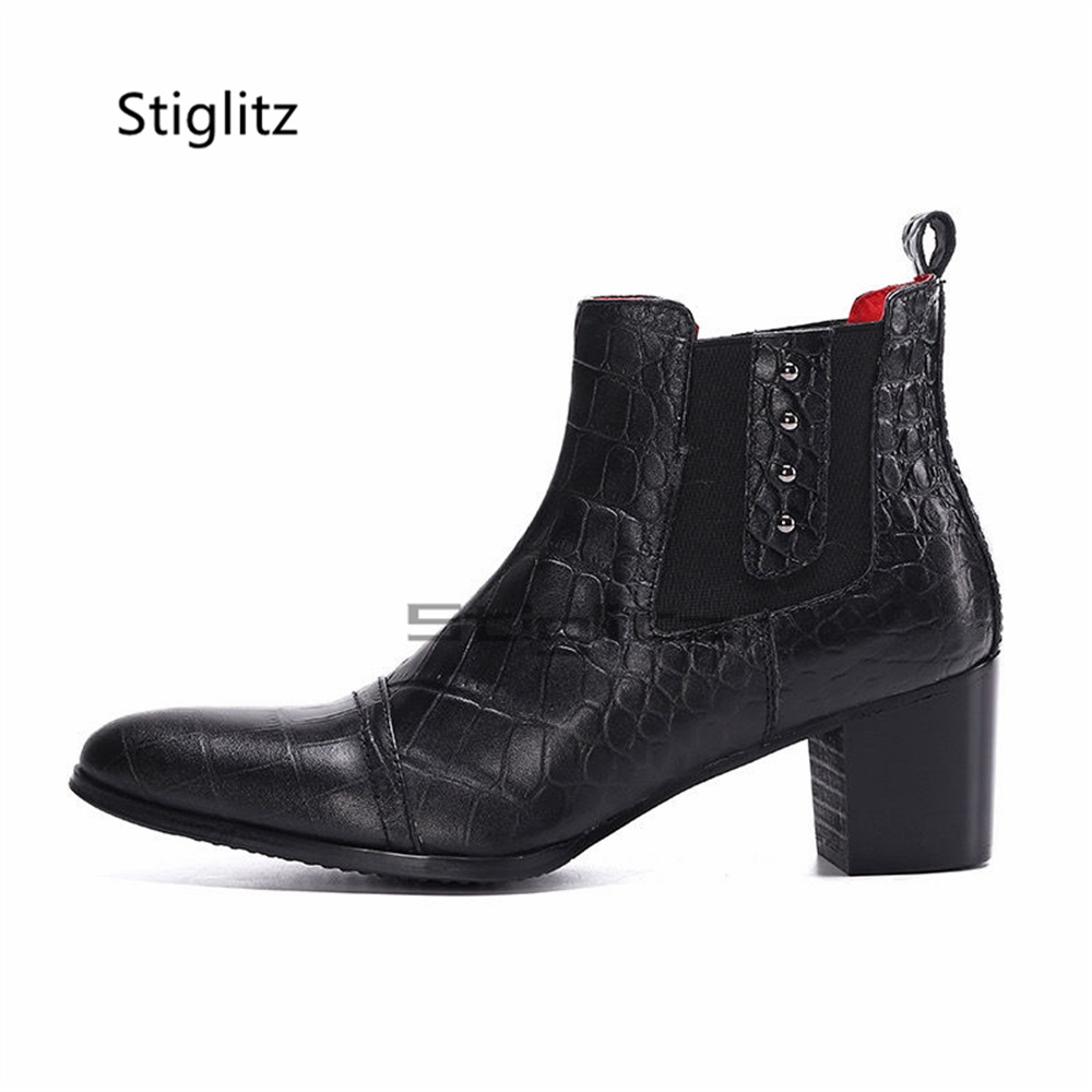 Retro High Heels Chelsea Boots - Men Shoes Size 11 recension och pris