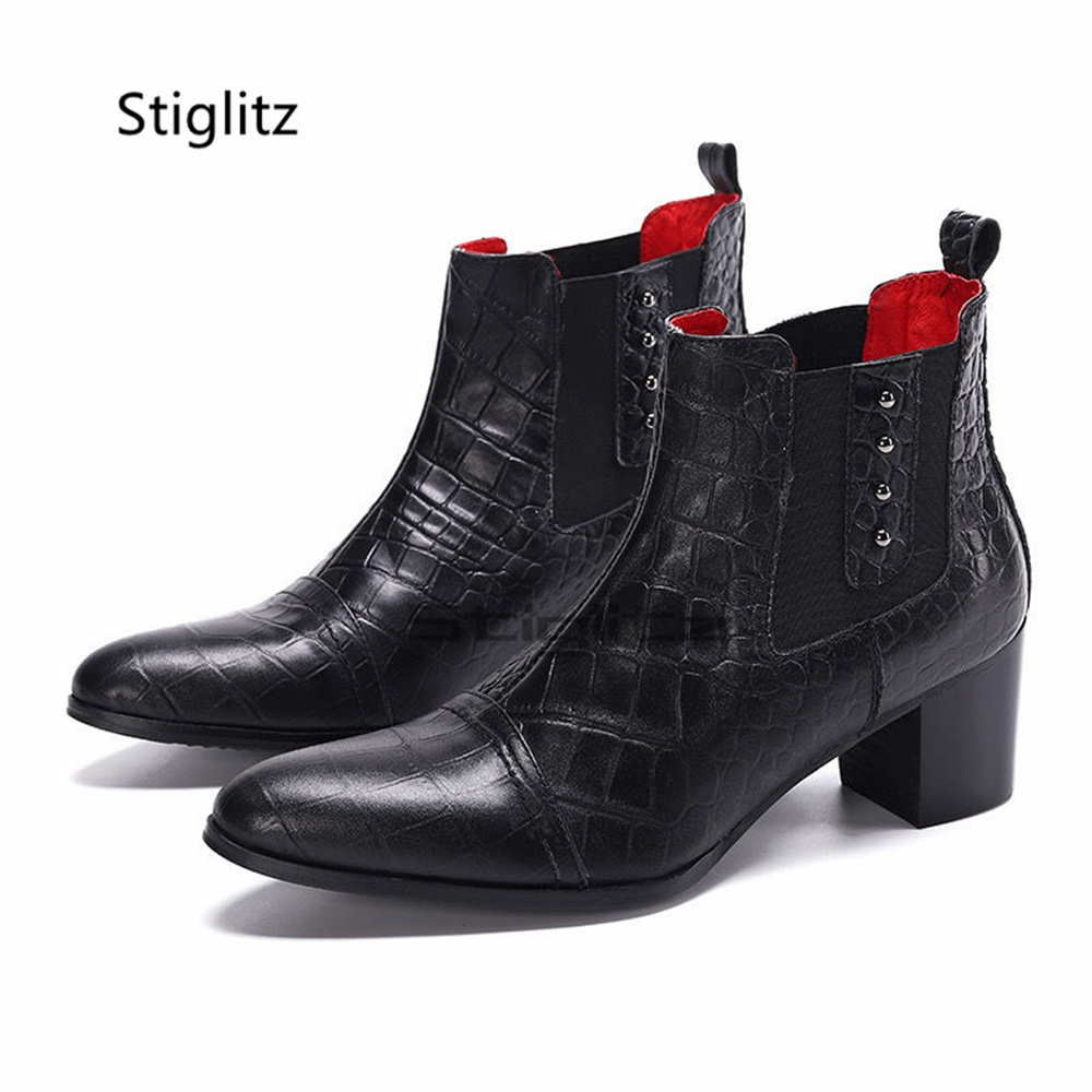 Retro High Heels Chelsea Boots - Men Shoes Size 11 recension och pris