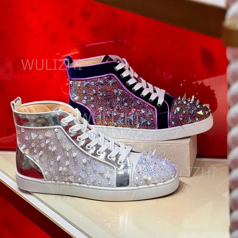 Dark Purple Crystal Rivet Men  - Men Shoes Boss recension och pris