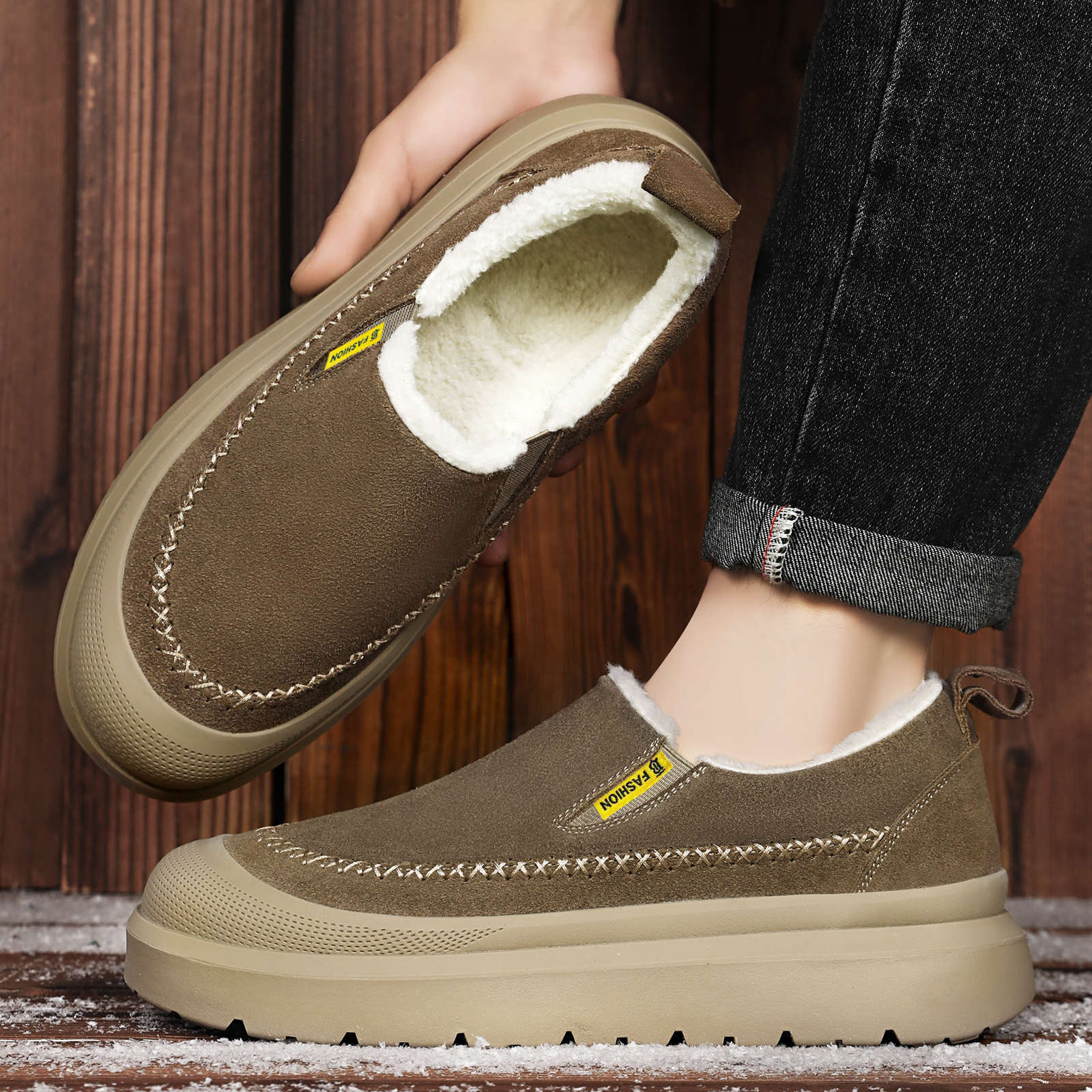 Winter Men's Ankle Boots Thick - Men'S Shoes With Height Increase recension och pris