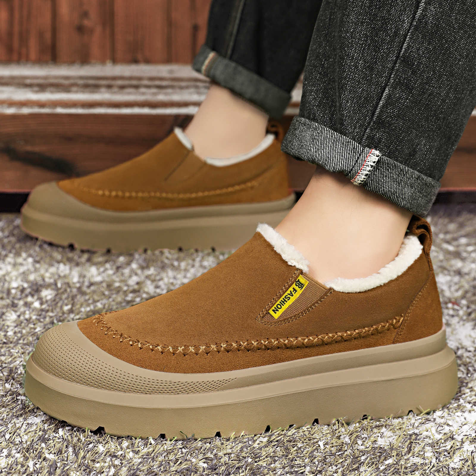 Winter Men's Ankle Boots Thick - Men'S Shoes With Height Increase recension och pris